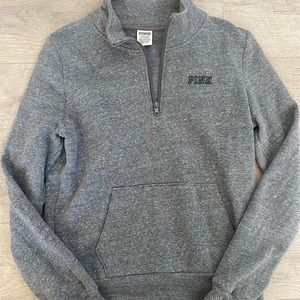 Victoria’s Secret gray quarter zip pullover hoodie size small